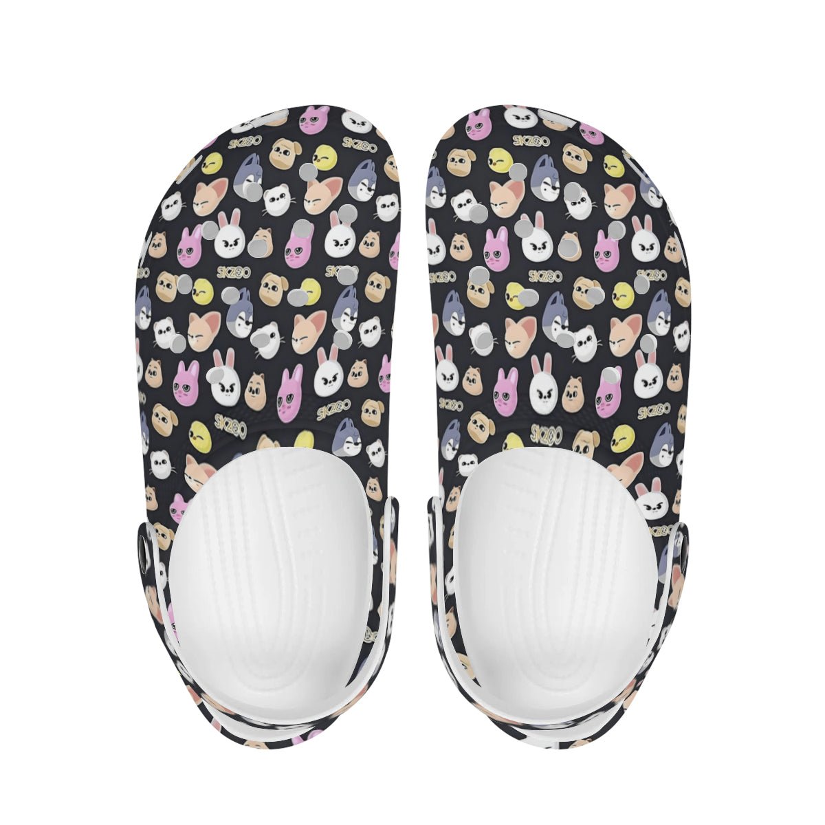Stray Kids Skzoo Black Pattern Women & Men Sizes - Unisex Crocs - Clogs - Slip On Shoes - Beyond The Shoppe