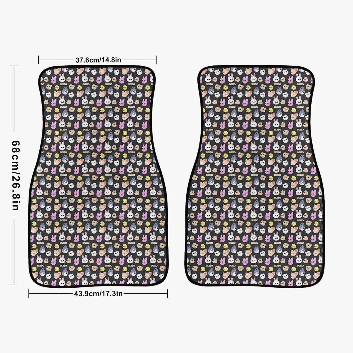 Stray Kids Skzoo Car Mats - 2 Options: Set of 2 Front - Skzoo Car Accessories - Skzoo car mats - car floor mats - Beyond The Shoppe