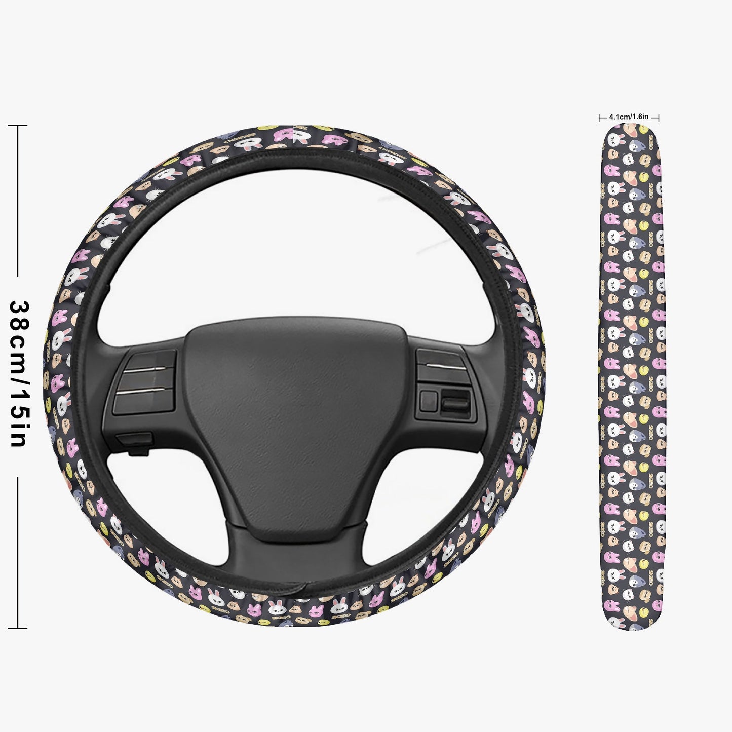 Stray Kids SKZOO Steering Wheel Cover - SKZOO pattern - Great Stray Kids car accessory - gift - car accessories - Beyond The Shoppe