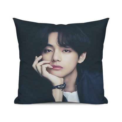 BTS V themed pillow cushion cover- double sided pillow case -  Pillowcase! Great KPOP Gift!