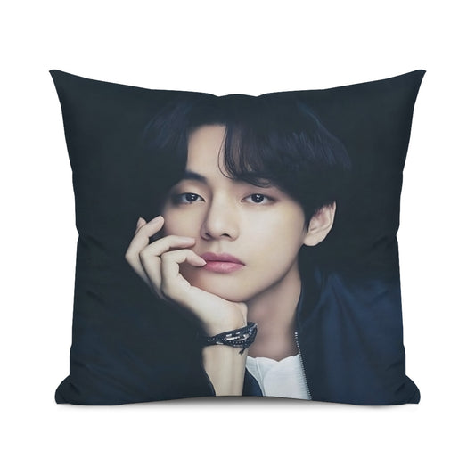 BTS V themed pillow cushion cover- double sided pillow case -  Pillowcase! Great KPOP Gift!