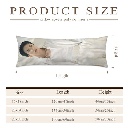 BTS Jin Body Pillow Case - 3 Sizes - BTS Jin full size double sided pillowcase - BTS World Wide Handsome pillow case