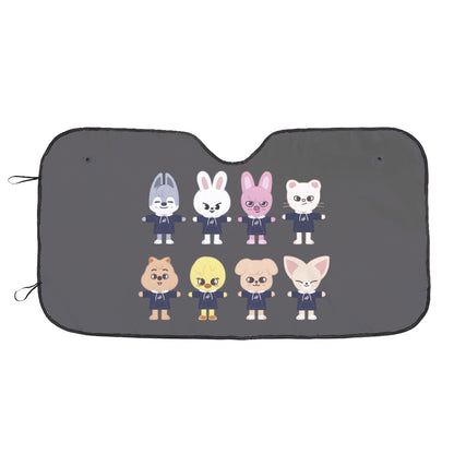 Stray Kids SKZOO Car Sun Shade - Windshield Cover - Car accessory , Gift for kpop Fan Car sun visor -sun blocker - Windshield heat shield