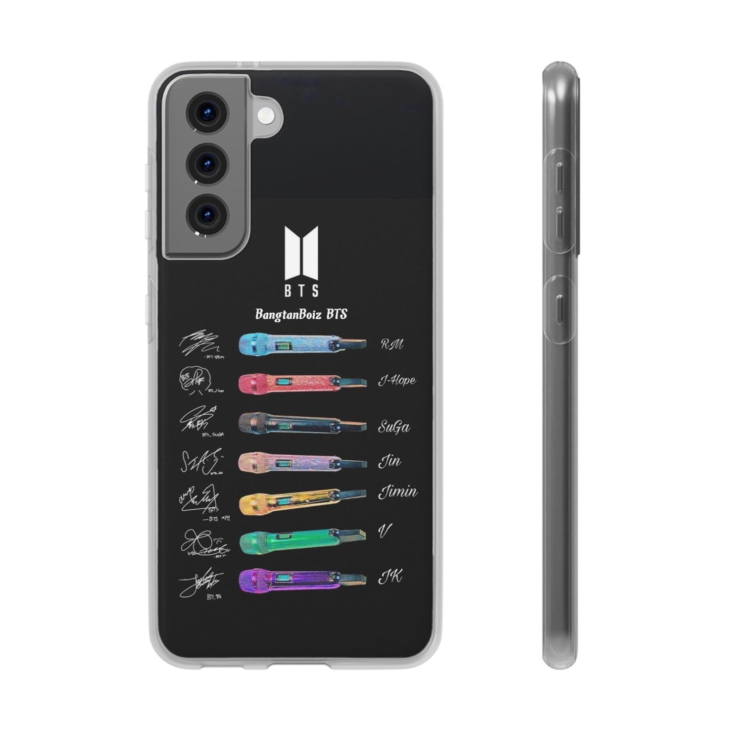 BTS OT7  Microphones & Signatures Cell Phone Case - iPhone, Samsung and Custom Covers -  K-Pop Phone Covers, Gifts for Fans, Stylish Cell Phone Accessories