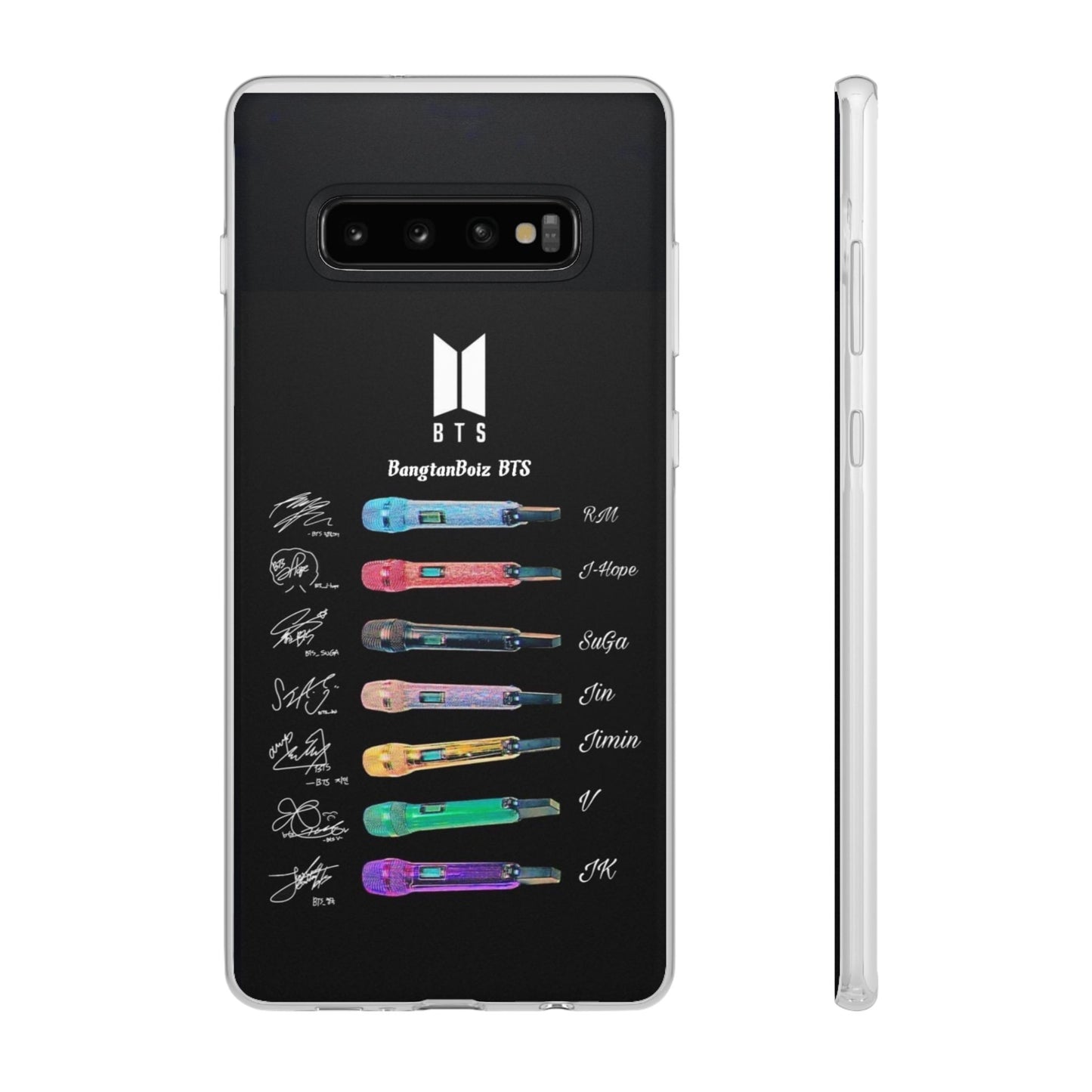 BTS OT7  Microphones & Signatures Cell Phone Case - iPhone, Samsung and Custom Covers -  K-Pop Phone Covers, Gifts for Fans, Stylish Cell Phone Accessories