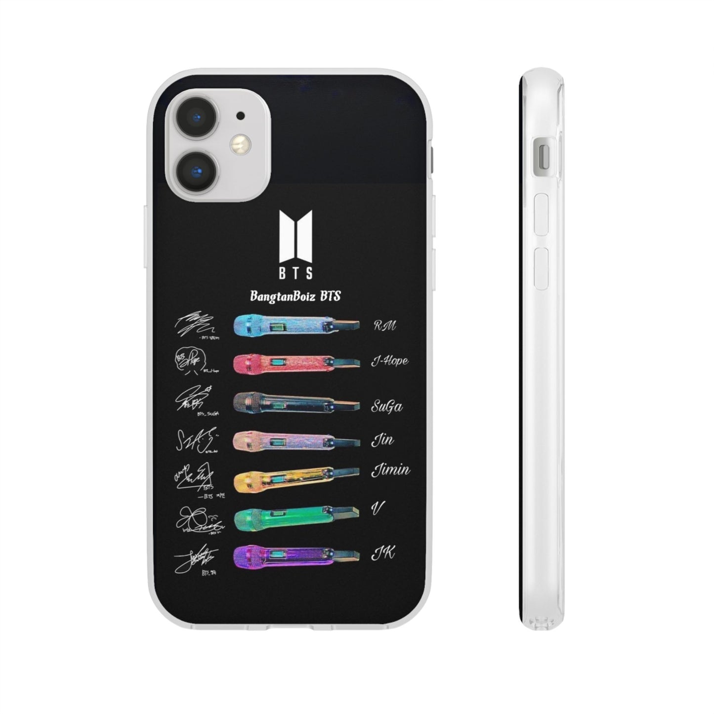 BTS OT7  Microphones & Signatures Cell Phone Case - iPhone, Samsung and Custom Covers -  K-Pop Phone Covers, Gifts for Fans, Stylish Cell Phone Accessories