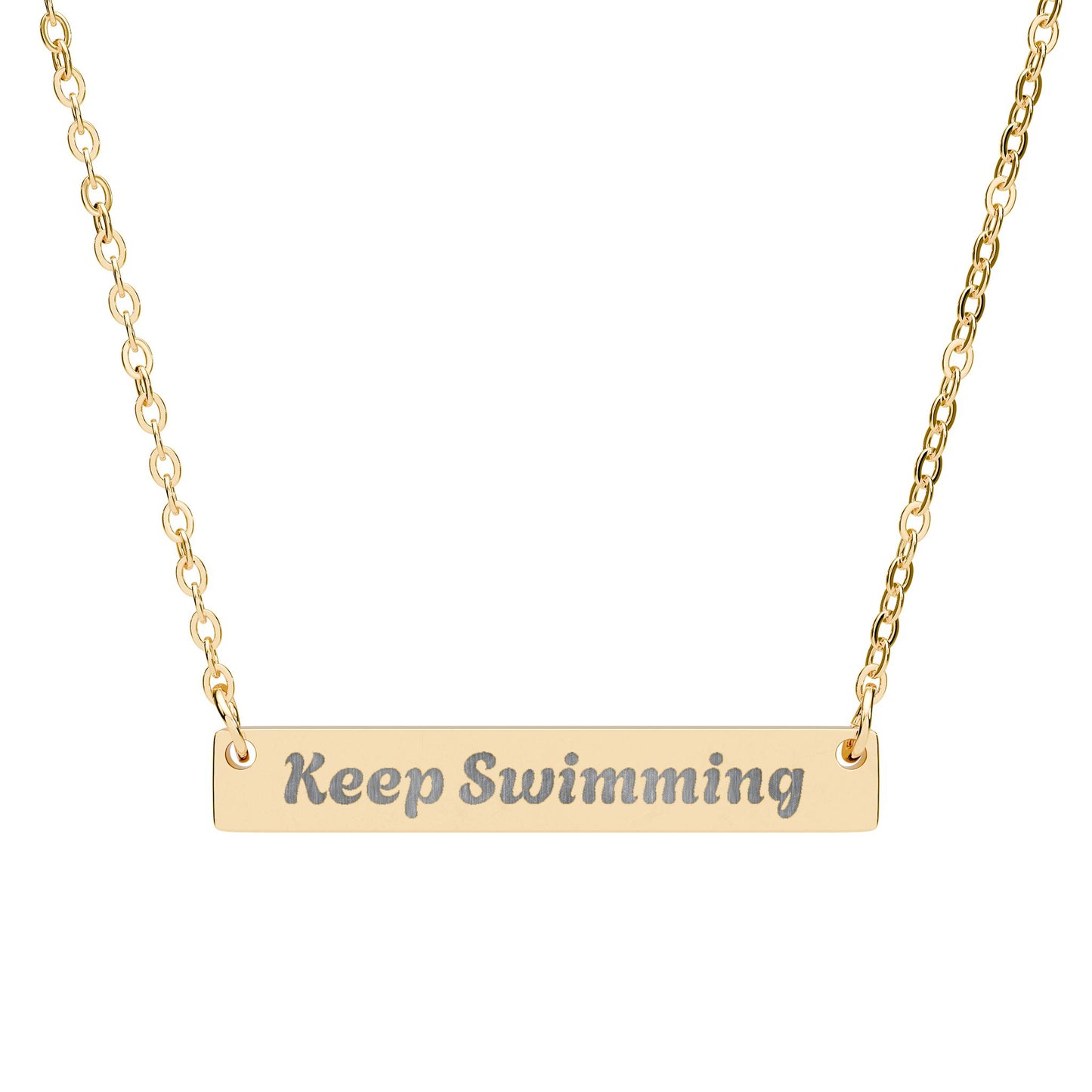 BTS Swim Keep Swimming Engraved Bar Necklace Necklace for Women & Men – Arirang Stainless Steel Pendant