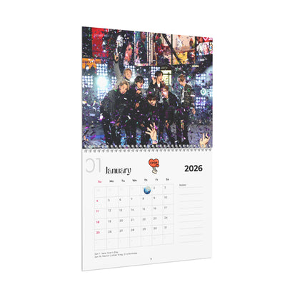 BTS 2026 Wall Calendar Monthly Planner KPop Gift