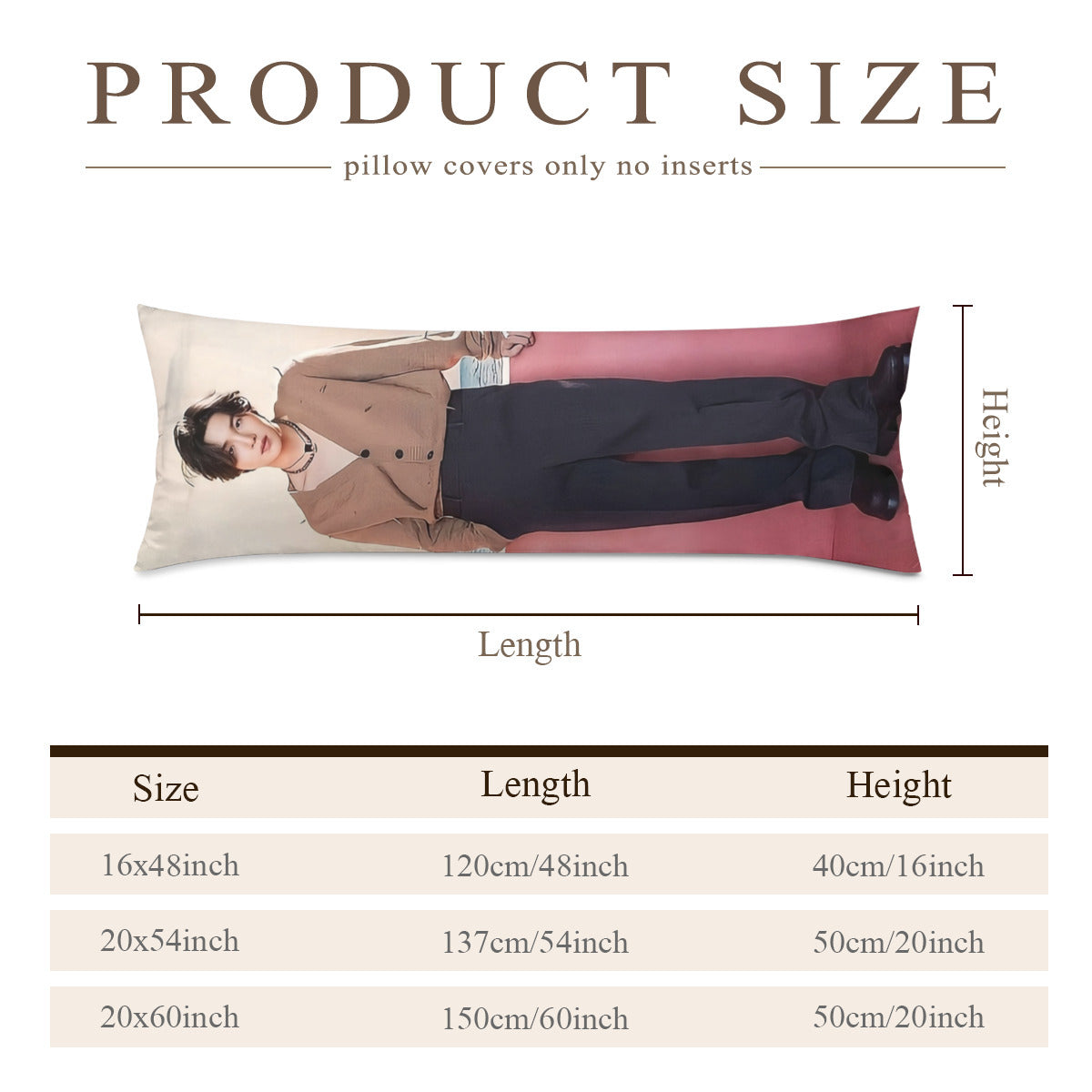 BTS Suga in Celine Fashion  Full Body Pillow Case - Double Sided Full Body Pillowcases - 3 sizes! Long Pillow Cover Double-Sided Design (Multiple Sizes)