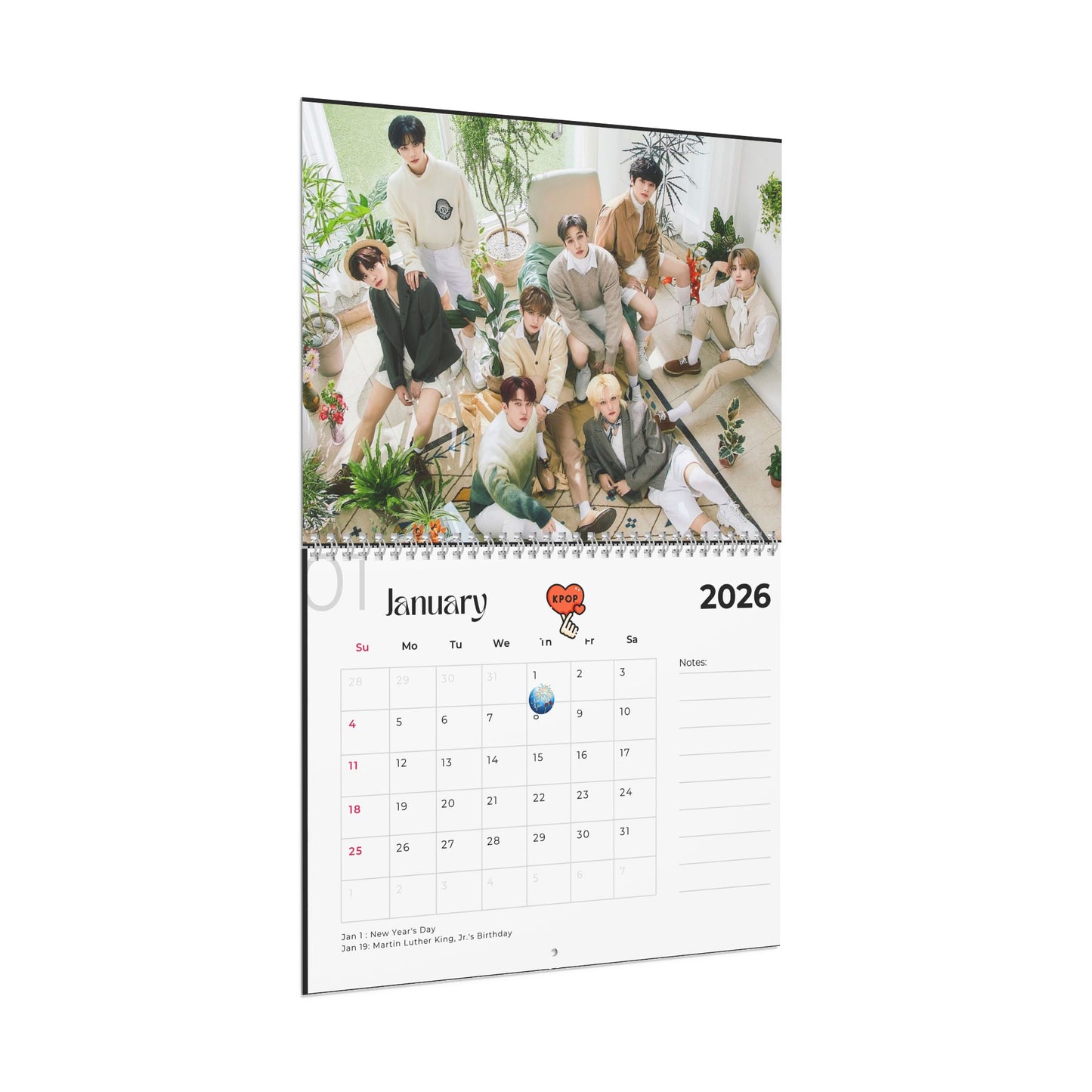Stray Kids 2026 Wall Calendar Monthly Planner KPop Gift
