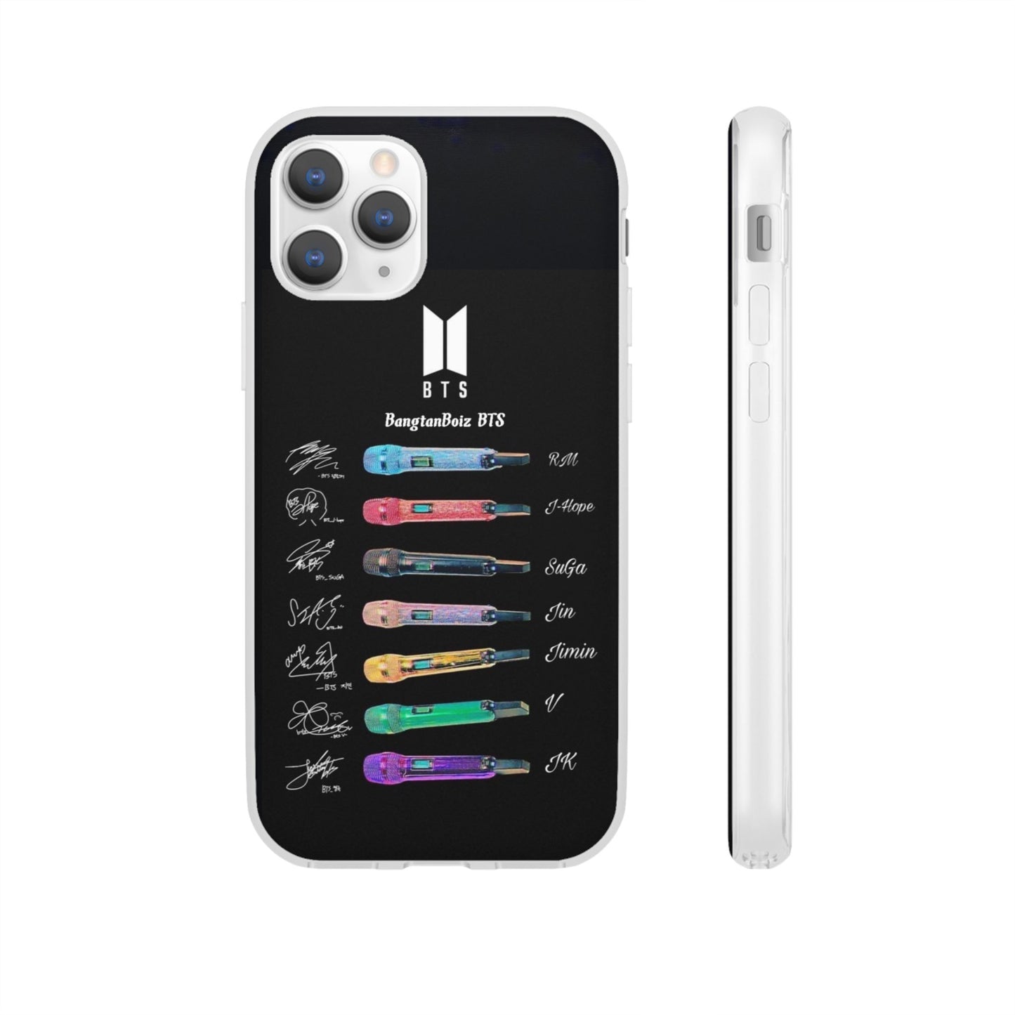 BTS OT7  Microphones & Signatures Cell Phone Case - iPhone, Samsung and Custom Covers -  K-Pop Phone Covers, Gifts for Fans, Stylish Cell Phone Accessories