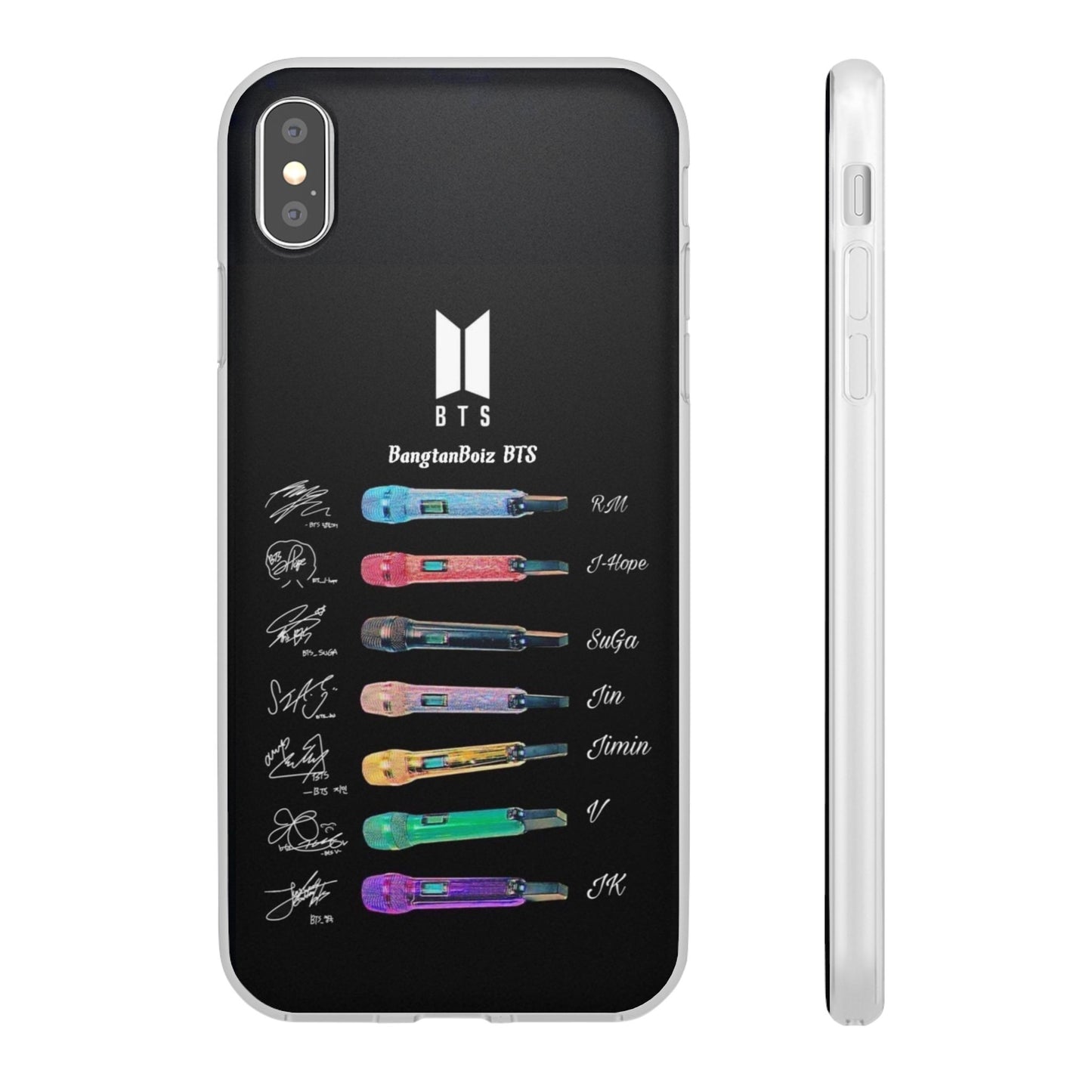 BTS OT7  Microphones & Signatures Cell Phone Case - iPhone, Samsung and Custom Covers -  K-Pop Phone Covers, Gifts for Fans, Stylish Cell Phone Accessories
