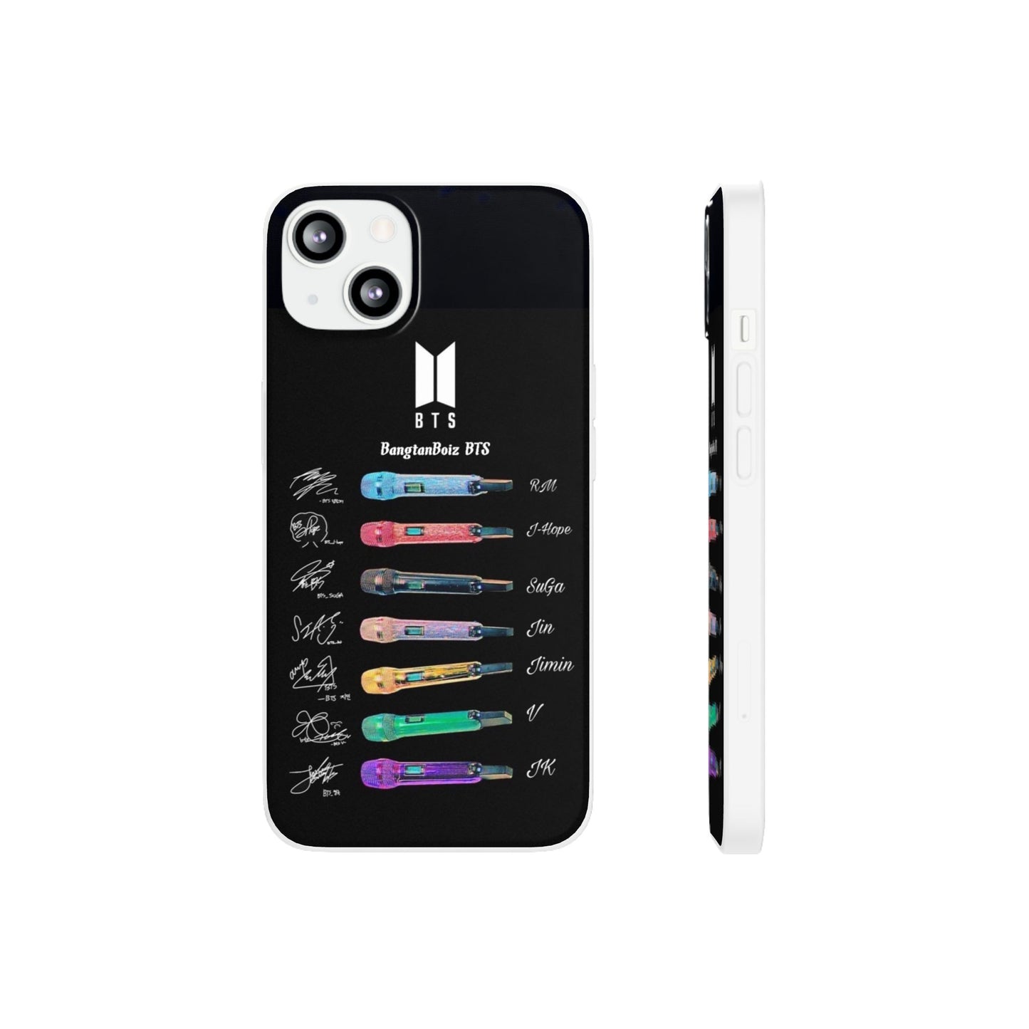 BTS OT7  Microphones & Signatures Cell Phone Case - iPhone, Samsung and Custom Covers -  K-Pop Phone Covers, Gifts for Fans, Stylish Cell Phone Accessories