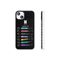 BTS OT7  Microphones & Signatures Cell Phone Case - iPhone, Samsung and Custom Covers -  K-Pop Phone Covers, Gifts for Fans, Stylish Cell Phone Accessories
