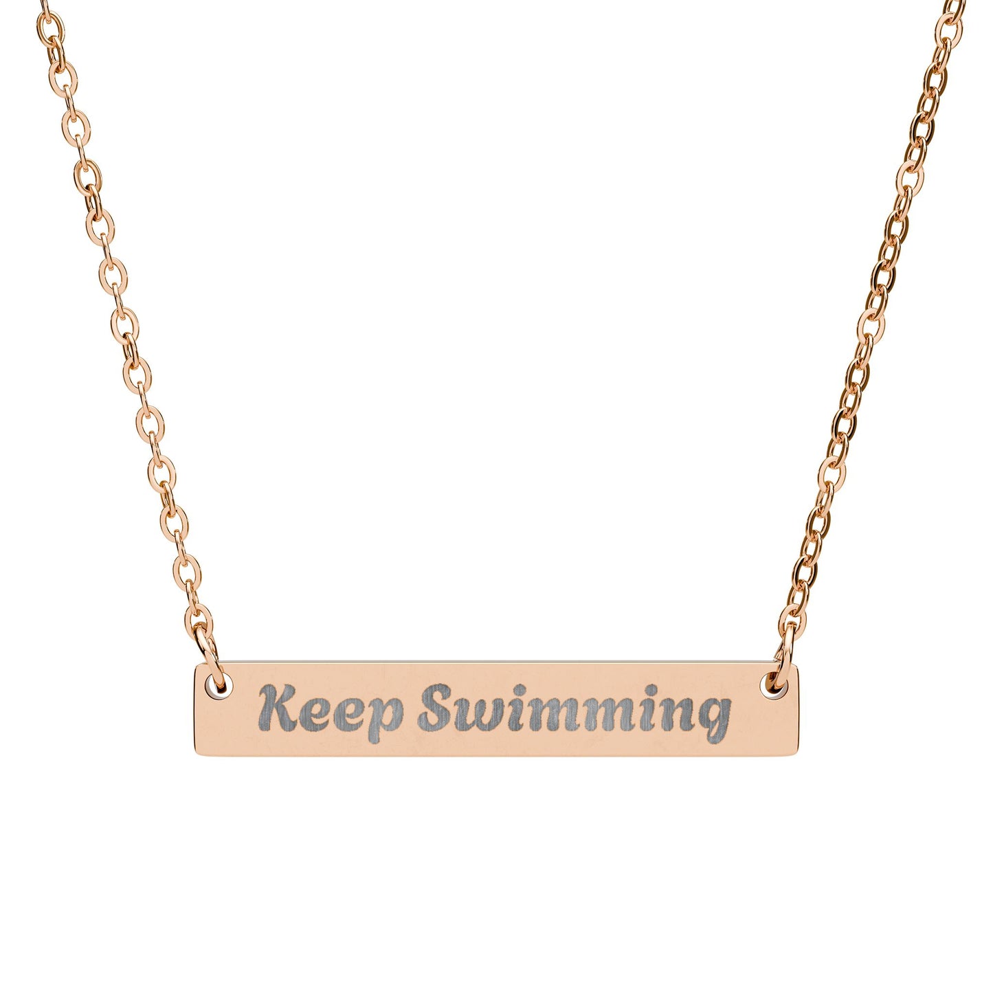 BTS Swim Keep Swimming Engraved Bar Necklace Necklace for Women & Men – Arirang Stainless Steel Pendant