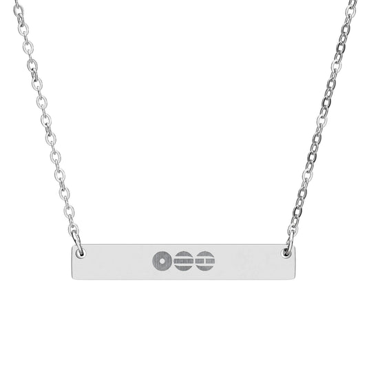 BTS Swim Arirang Engraved Bar Necklace – Stainless Steel Minimal Pendant (Unisex Jewelry)