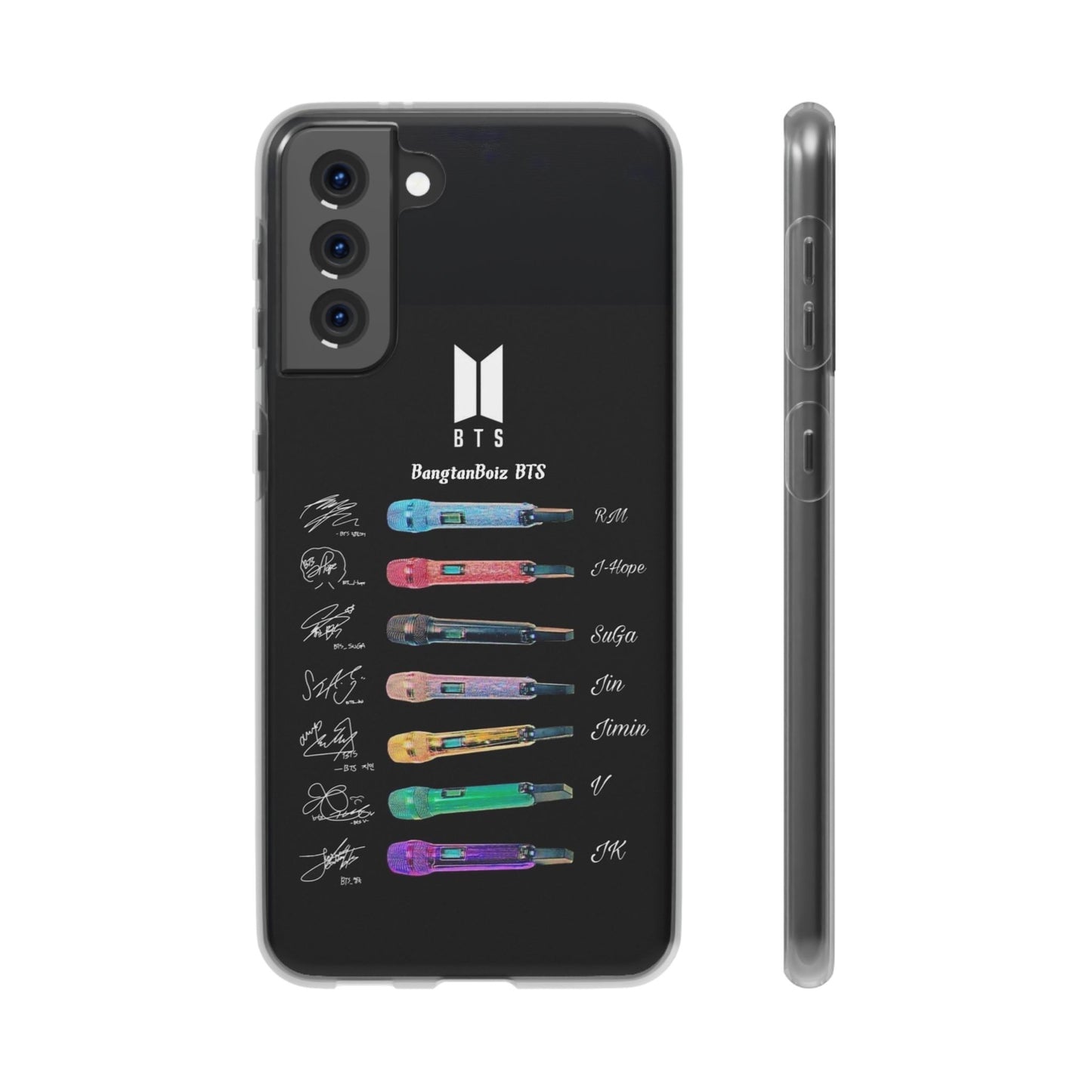 BTS OT7  Microphones & Signatures Cell Phone Case - iPhone, Samsung and Custom Covers -  K-Pop Phone Covers, Gifts for Fans, Stylish Cell Phone Accessories