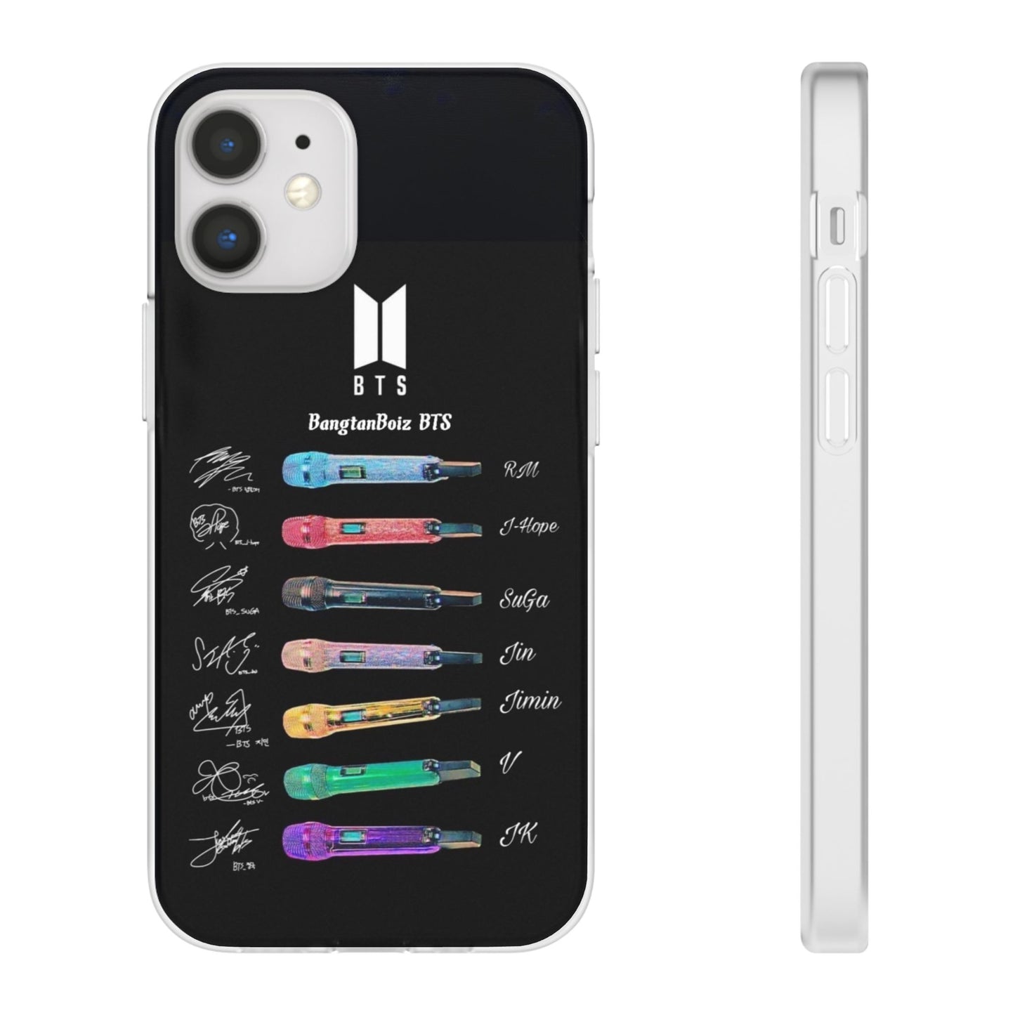 BTS OT7  Microphones & Signatures Cell Phone Case - iPhone, Samsung and Custom Covers -  K-Pop Phone Covers, Gifts for Fans, Stylish Cell Phone Accessories