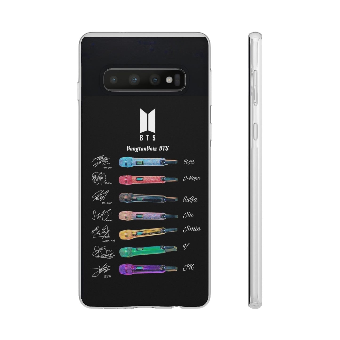 BTS OT7  Microphones & Signatures Cell Phone Case - iPhone, Samsung and Custom Covers -  K-Pop Phone Covers, Gifts for Fans, Stylish Cell Phone Accessories