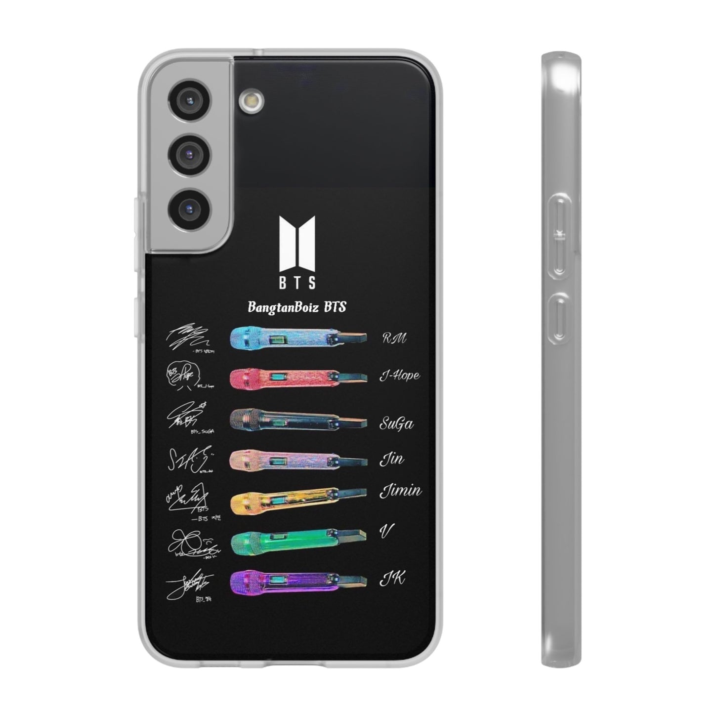 BTS OT7  Microphones & Signatures Cell Phone Case - iPhone, Samsung and Custom Covers -  K-Pop Phone Covers, Gifts for Fans, Stylish Cell Phone Accessories