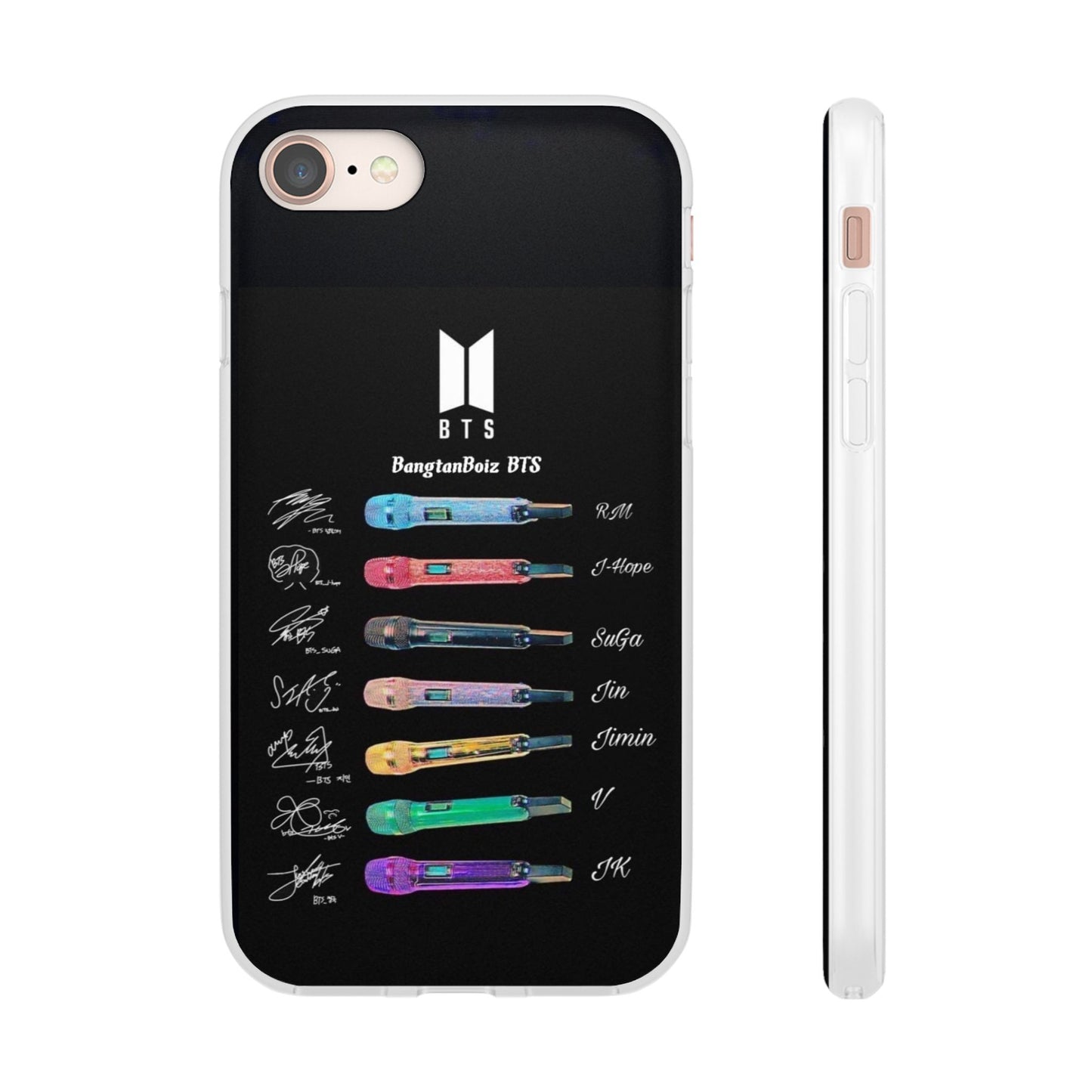 BTS OT7  Microphones & Signatures Cell Phone Case - iPhone, Samsung and Custom Covers -  K-Pop Phone Covers, Gifts for Fans, Stylish Cell Phone Accessories