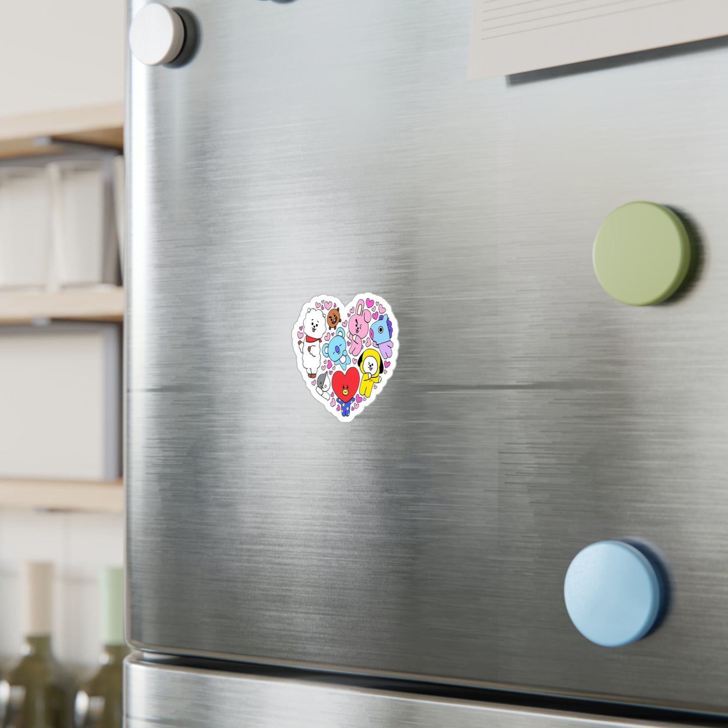 BTS BT21 In A Heart Vinyl Decals, Fun Stickers - Water, UV and Scratch Resistant!