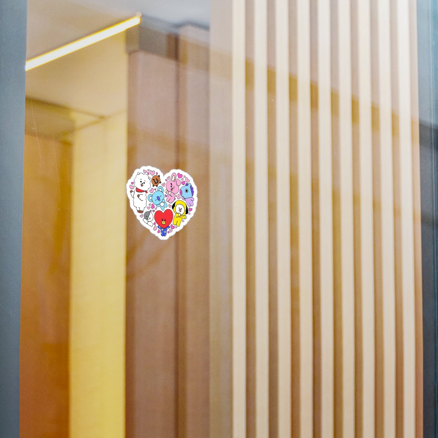 BTS BT21 In A Heart Vinyl Decals, Fun Stickers - Water, UV and Scratch Resistant!