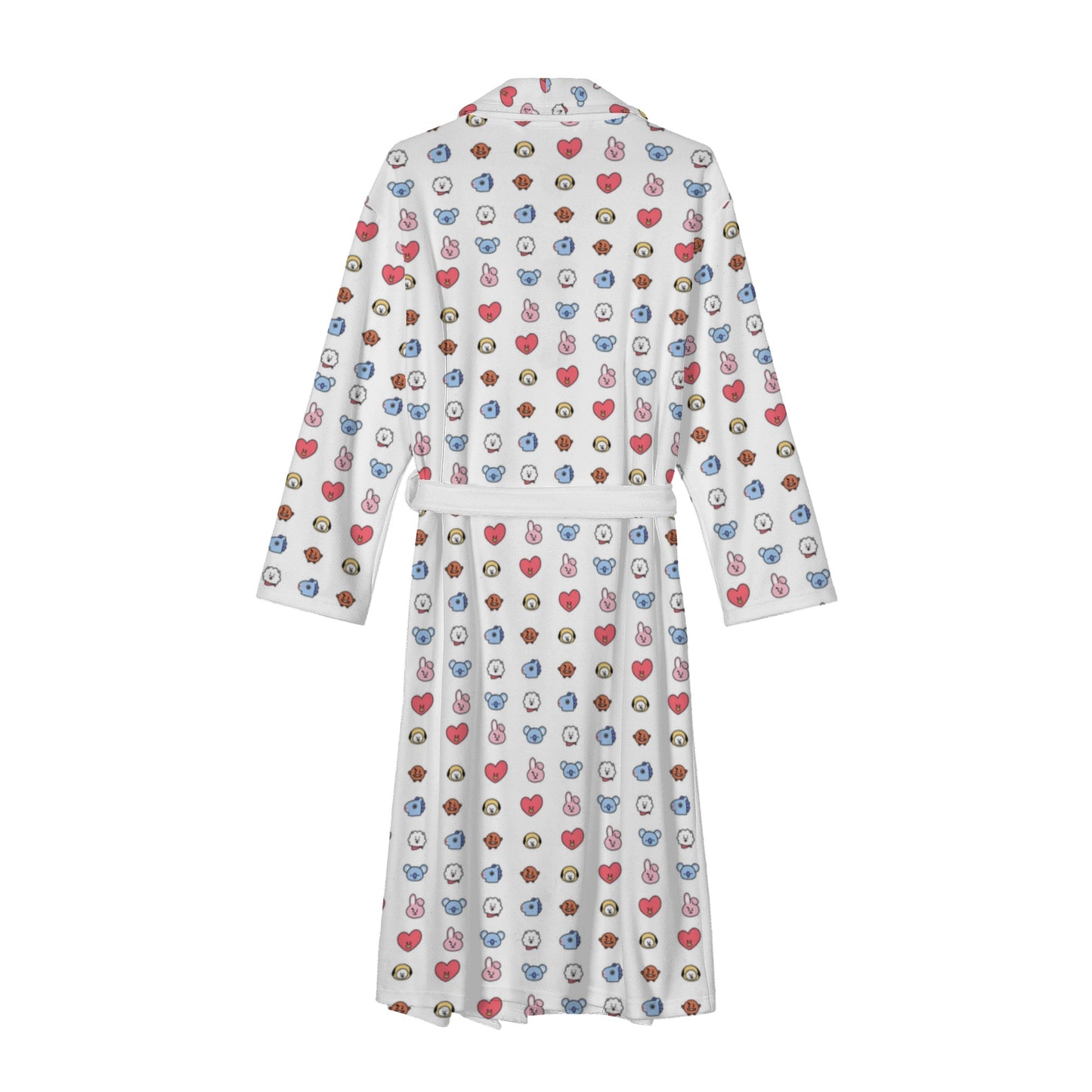 BTS BT21 Designed Women's Long Robe with 2 front pockets with all-over printed design