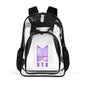 BTS Purple Logo Clear Backpack 17 Inch PVC Transparent Bookbag