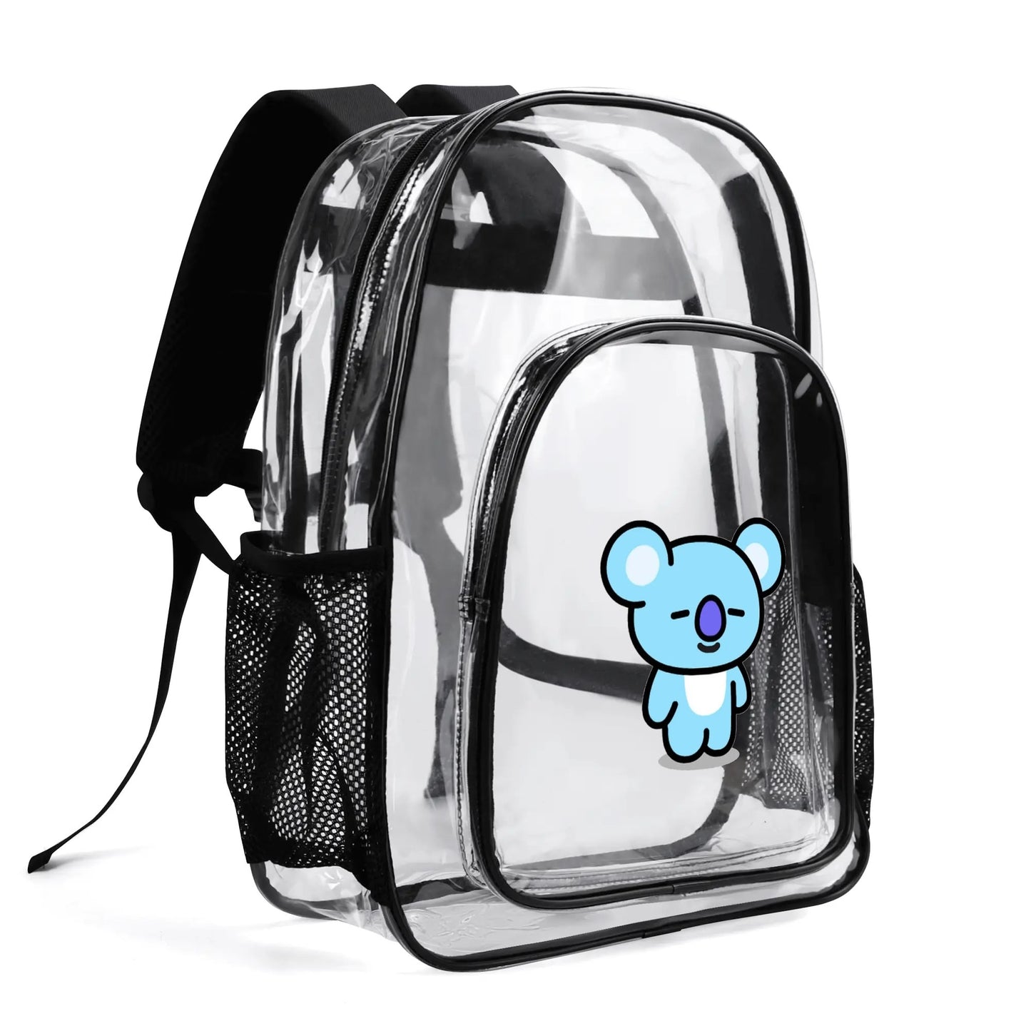 BTS BT21 Koya Clear Backpack 17 Inch PVC Transparent Bookbag