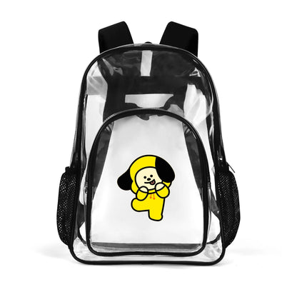 BTS BT21 Chimmy Clear Backpack 17 Inch PVC Transparent Bookbag