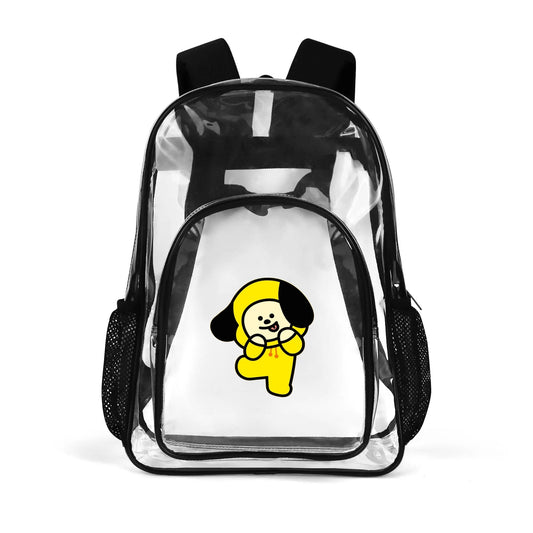 BTS BT21 Chimmy Clear Backpack 17 Inch PVC Transparent Bookbag