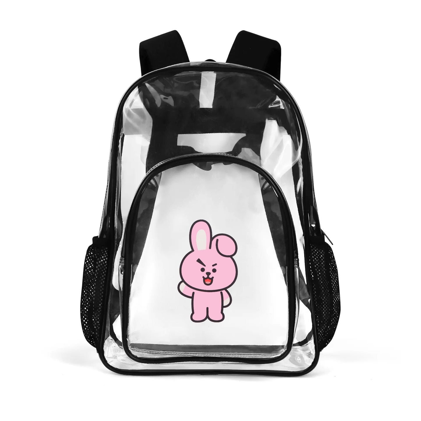 BTS BT21 Cooky Clear Backpack 17 Inch PVC Transparent Bookbag