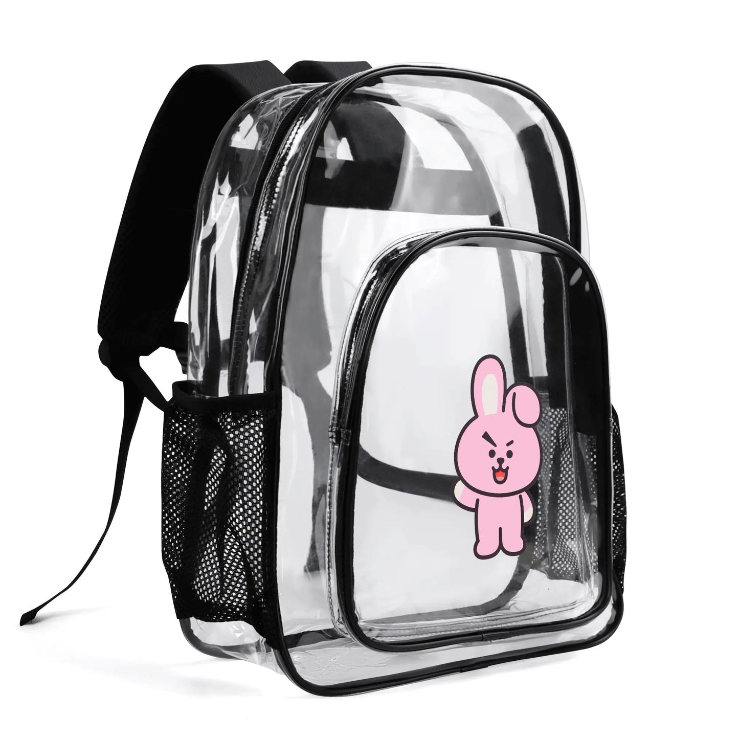 BTS BT21 Cooky Clear Backpack 17 Inch PVC Transparent Bookbag