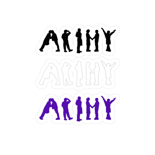 BTS ARMY Silhouette - 3 Colors! Vinyl Decals, Fun Stickers - Water, UV and Scratch Resistant!