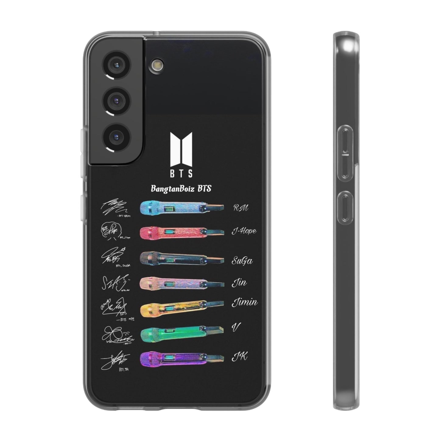 BTS OT7  Microphones & Signatures Cell Phone Case - iPhone, Samsung and Custom Covers -  K-Pop Phone Covers, Gifts for Fans, Stylish Cell Phone Accessories