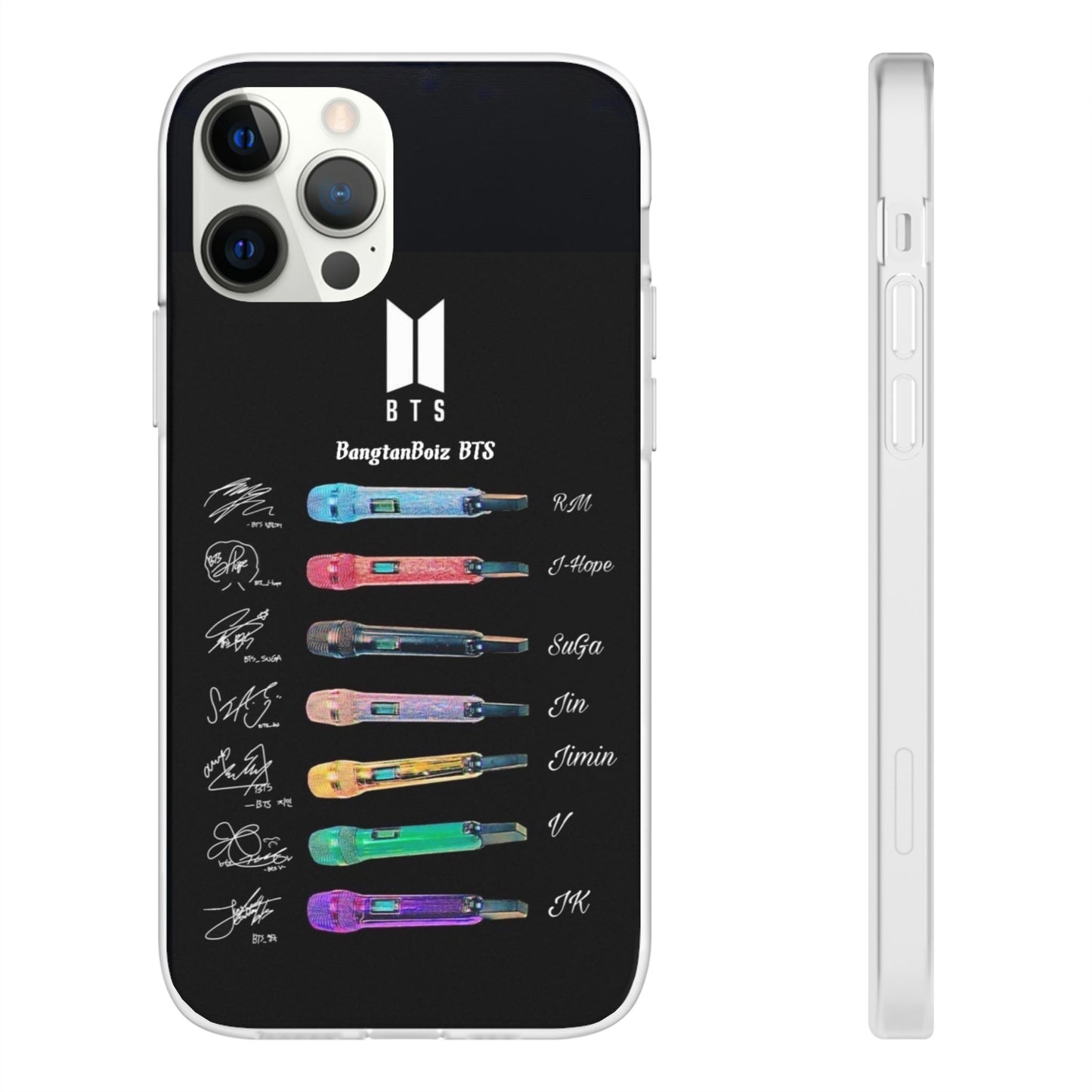 BTS OT7  Microphones & Signatures Cell Phone Case - iPhone, Samsung and Custom Covers -  K-Pop Phone Covers, Gifts for Fans, Stylish Cell Phone Accessories