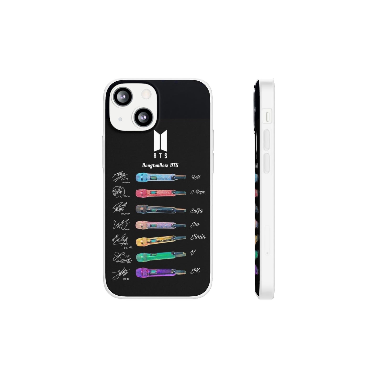 BTS OT7  Microphones & Signatures Cell Phone Case - iPhone, Samsung and Custom Covers -  K-Pop Phone Covers, Gifts for Fans, Stylish Cell Phone Accessories