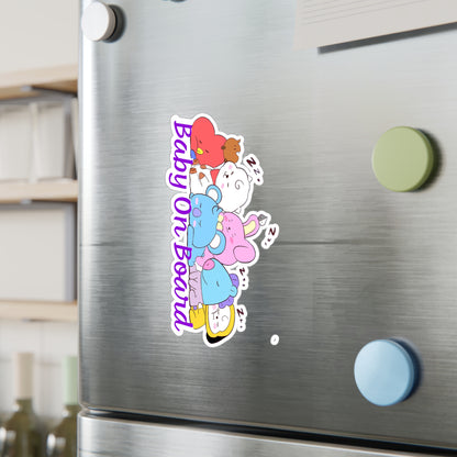 BTS BT21 Sleeping Babies - Baby On Board Vinyl Decals, Fun Stickers - Water, UV and Scratch Resistant!