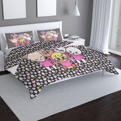 Stray Kids Skzoo Quilt Cover Three-Piece Set - Quilt cover & 2 Pillowcases! Duvet / Comforter Cover and pillowcase set