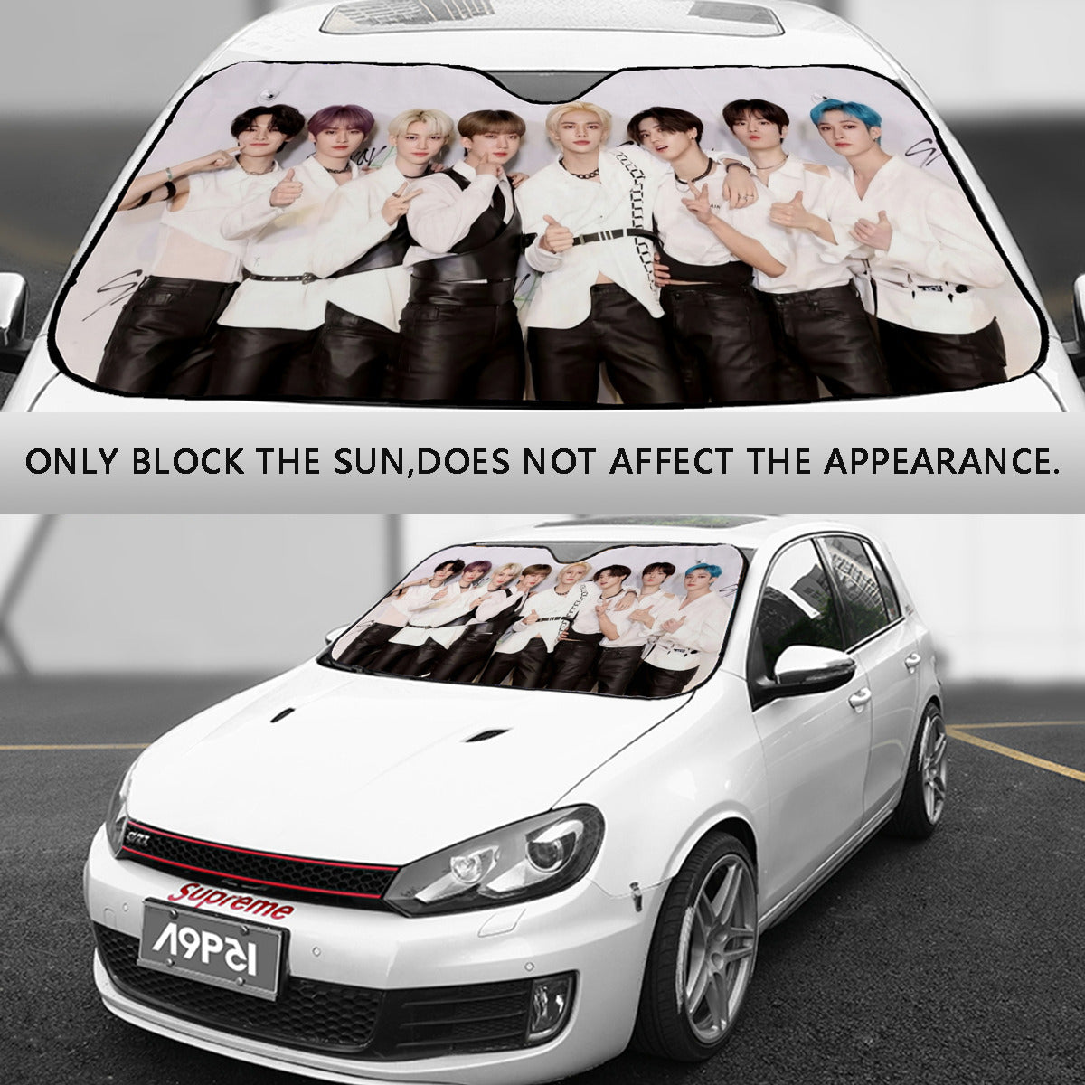 Stray Kids Custom Car Sun Shade - Windshield Cover - Gift for kpop Fan, sun visor - Car sun blocker - Windshield heat shield - Auto sunshade