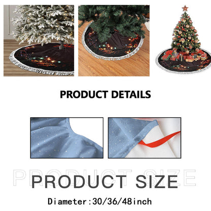Seventeen Carat Holiday Sled Light Blue Holiday Tree Skirt – Plush Christmas Tree Skirt - Soft, Cozy & Festive Decor