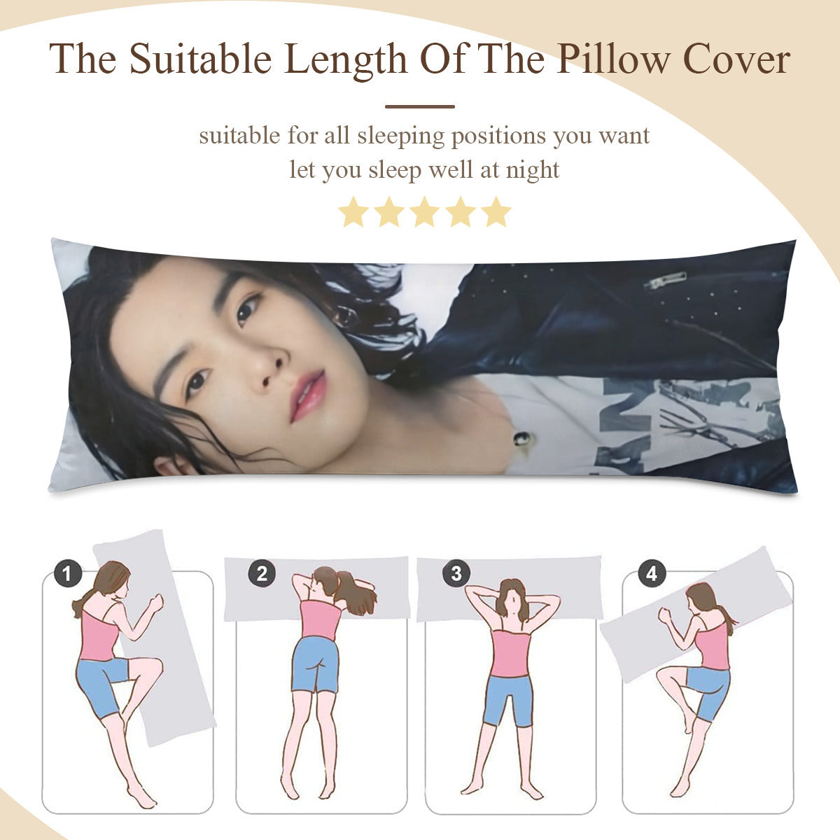 BTS Suga  Full Body Pillow Case - Yoongi - Agust D 2 Different pictures! Double sided pillowcase - 3 Sizes