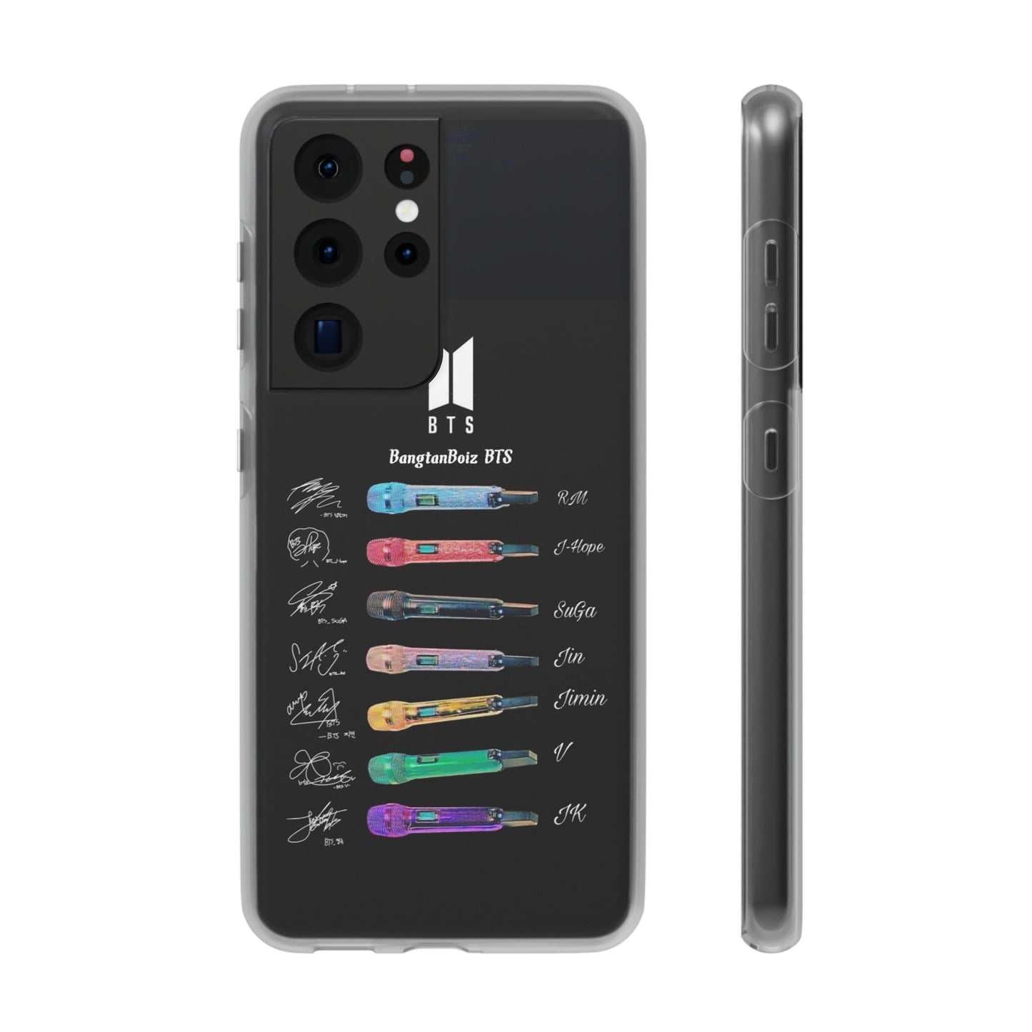 BTS OT7  Microphones & Signatures Cell Phone Case - iPhone, Samsung and Custom Covers -  K-Pop Phone Covers, Gifts for Fans, Stylish Cell Phone Accessories