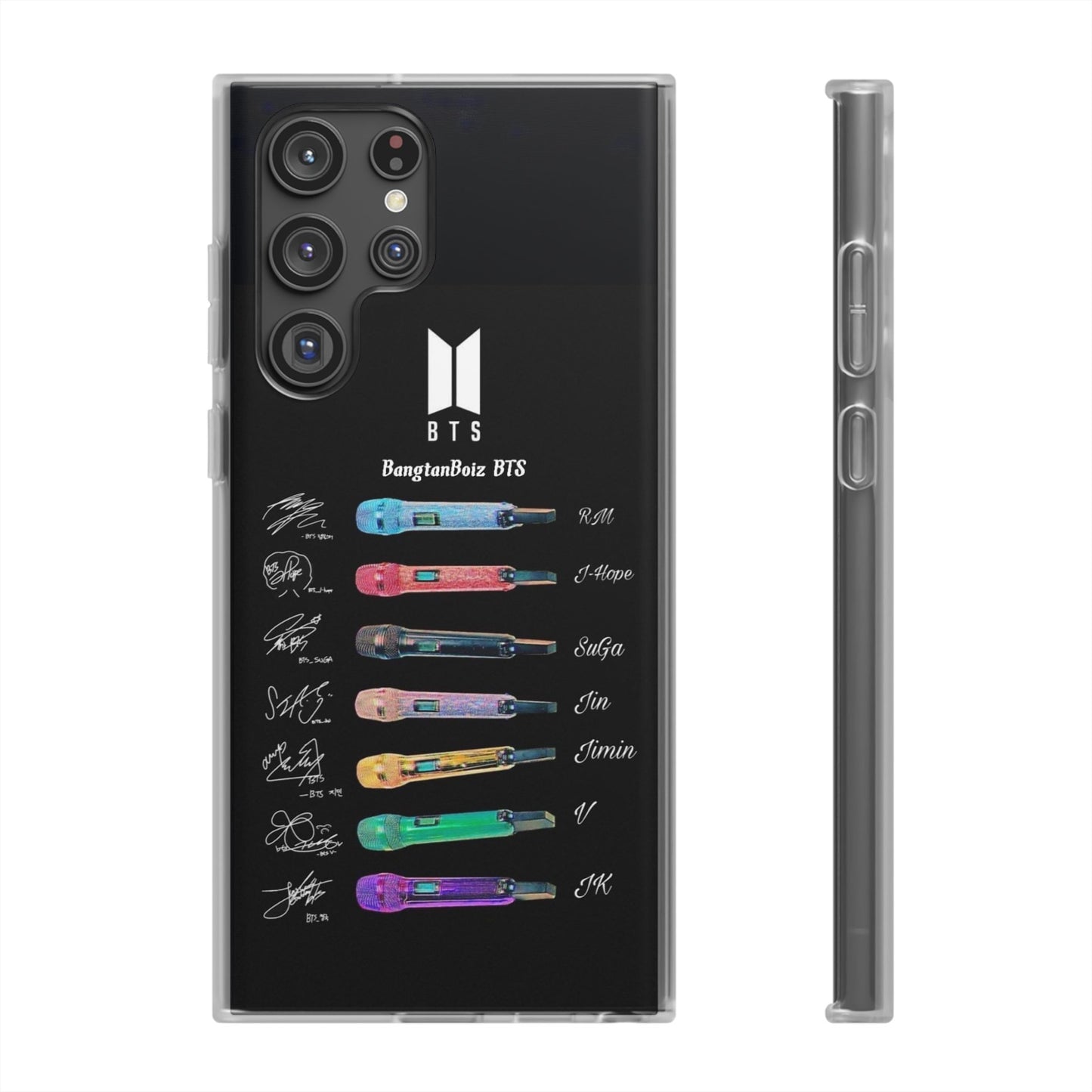 BTS OT7  Microphones & Signatures Cell Phone Case - iPhone, Samsung and Custom Covers -  K-Pop Phone Covers, Gifts for Fans, Stylish Cell Phone Accessories