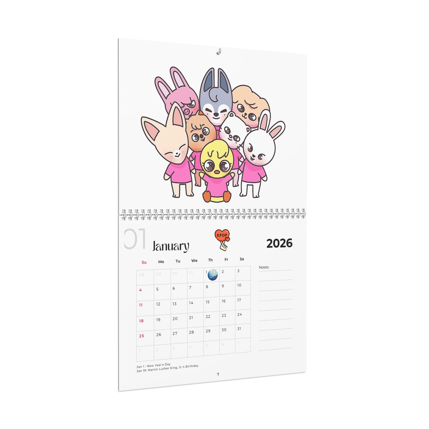 Stray Kids - Skzoo edition 2026 Wall Calendar Monthly Planner KPop Gift