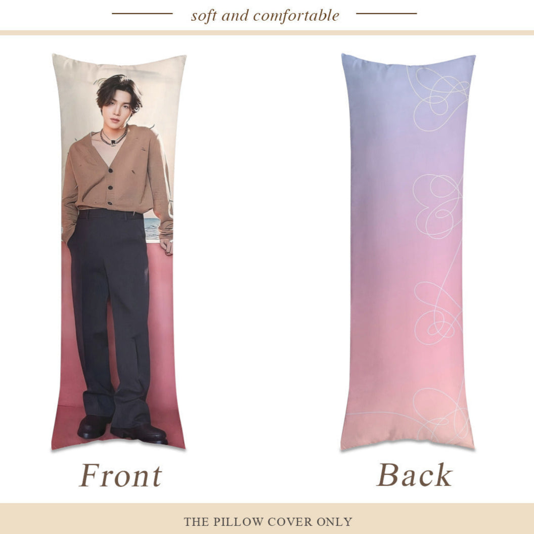 BTS Suga in Celine Fashion  Full Body Pillow Case - Double Sided Full Body Pillowcases - 3 sizes! Long Pillow Cover Double-Sided Design (Multiple Sizes)