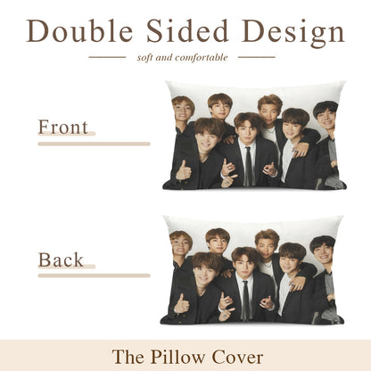 BTS OT7 themed Pillow sham - double sided pillow case -  Pillowcase! Great KPOP Gift!