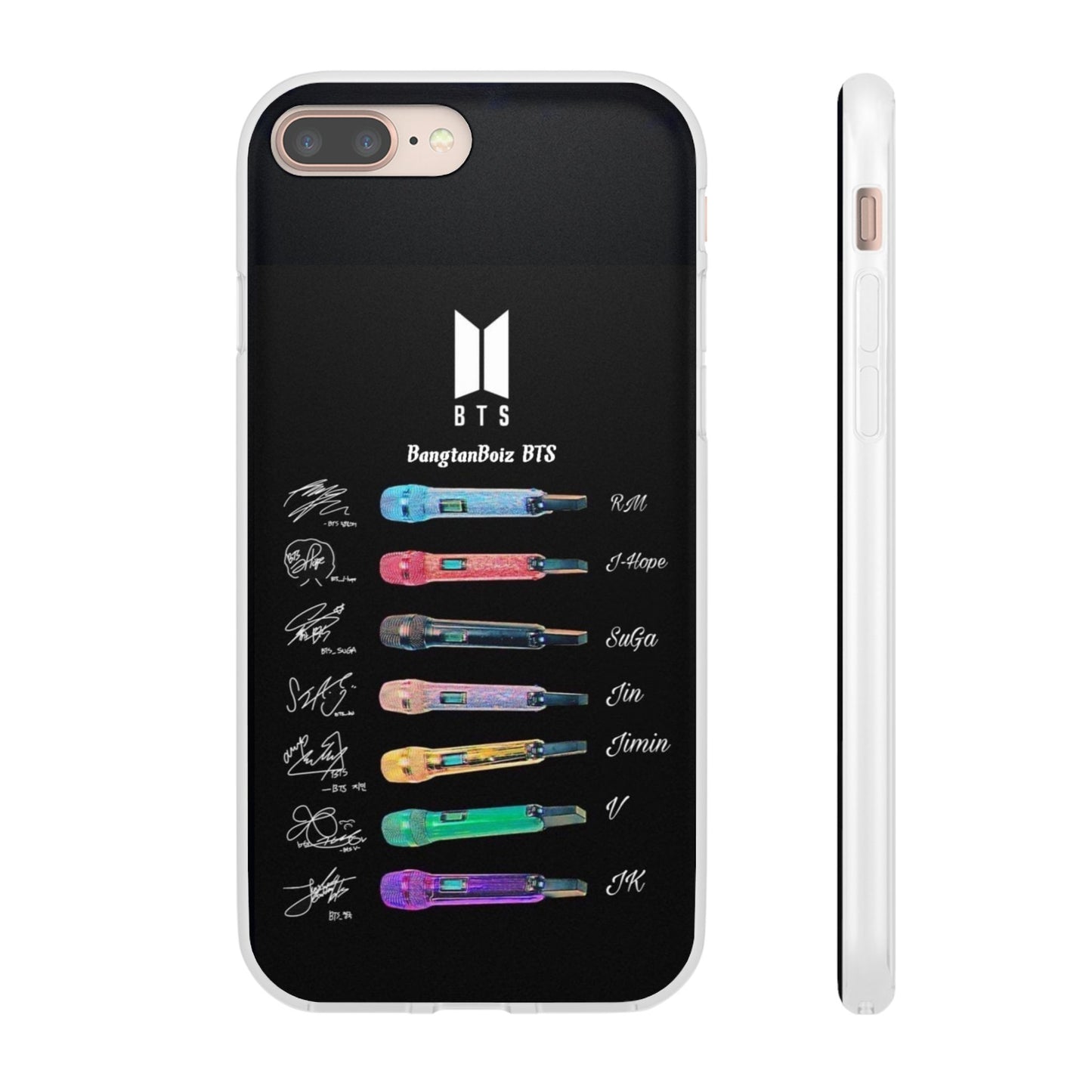 BTS OT7  Microphones & Signatures Cell Phone Case - iPhone, Samsung and Custom Covers -  K-Pop Phone Covers, Gifts for Fans, Stylish Cell Phone Accessories