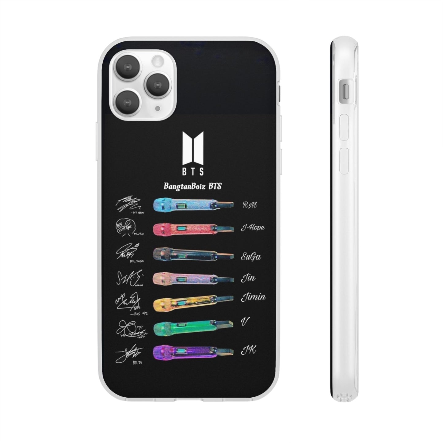 BTS OT7  Microphones & Signatures Cell Phone Case - iPhone, Samsung and Custom Covers -  K-Pop Phone Covers, Gifts for Fans, Stylish Cell Phone Accessories